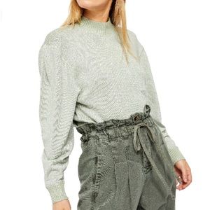 NEW Free People Starry Night Shimmer Sweater, Size XS, Shimmer Green
